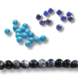 Blå sten & perler